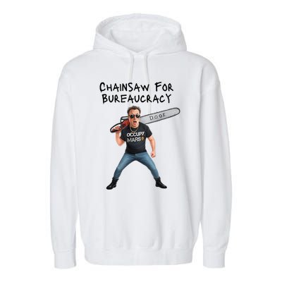 D.O.G.E. Chainsaw For Bureaucracy Meme Political Humor Garment-Dyed Fleece Hoodie