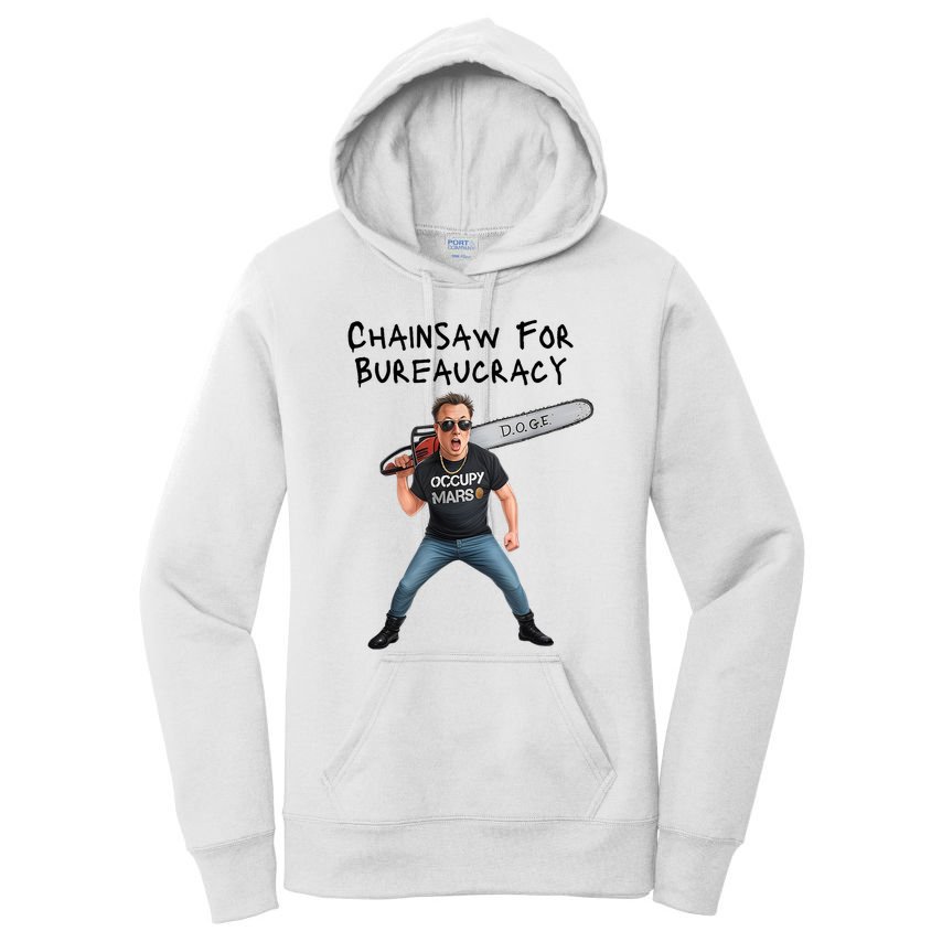 D.O.G.E. Chainsaw For Bureaucracy Meme Political Humor Women's Pullover Hoodie