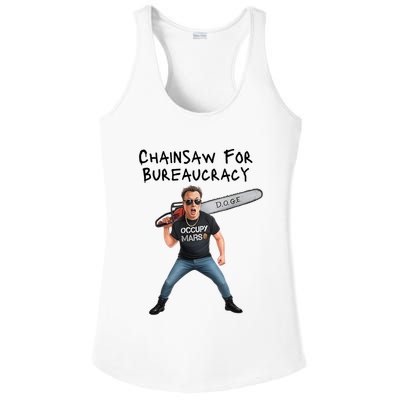 D.O.G.E. Chainsaw For Bureaucracy Meme Political Humor Ladies PosiCharge Competitor Racerback Tank
