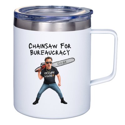 D.O.G.E. Chainsaw For Bureaucracy Meme Political Humor 12oz Stainless Steel Coffee Mug