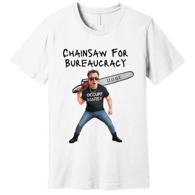 D.O.G.E. Chainsaw For Bureaucracy Meme Political Humor Premium T-Shirt