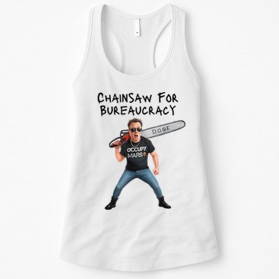 D.O.G.E. Chainsaw For Bureaucracy Meme Political Humor Womens Tank Top