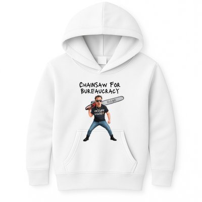 D.O.G.E. Chainsaw For Bureaucracy Meme Political Humor Kids Hoodie