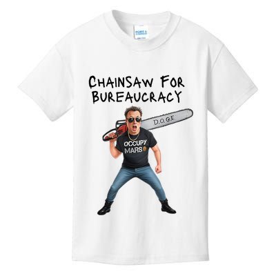 D.O.G.E. Chainsaw For Bureaucracy Meme Political Humor Kids T-Shirt