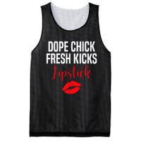 Dope Chick Fresh Kicks Lipstick Funny Saying Mesh Reversible Basketball Jersey Tank