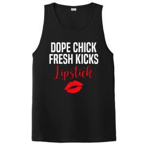 Dope Chick Fresh Kicks Lipstick Funny Saying PosiCharge Competitor Tank