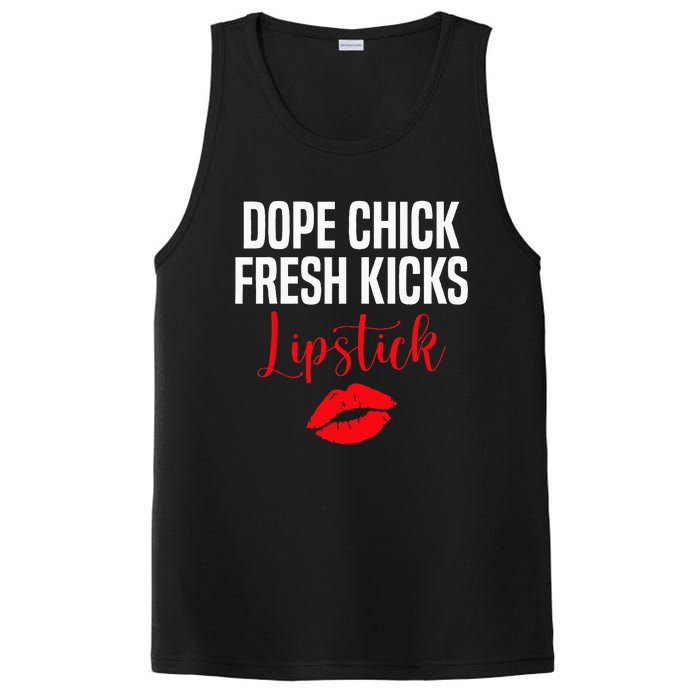 Dope Chick Fresh Kicks Lipstick Funny Saying PosiCharge Competitor Tank