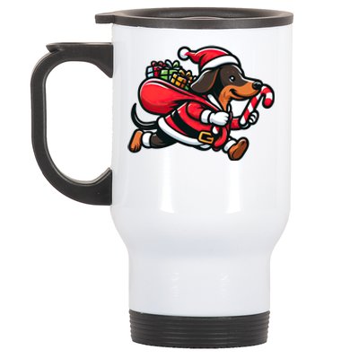 Dachshund Christmas Funny Dog Santa Claus Gift Stainless Steel Travel Mug