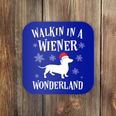 Dachshund Christmas Funny Doxie Wiener Wonderland Holiday Cool Gift Coaster