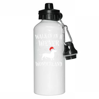 Dachshund Christmas Funny Doxie Wiener Wonderland Holiday Cool Gift Aluminum Water Bottle