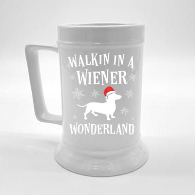 Dachshund Christmas Funny Doxie Wiener Wonderland Holiday Cool Gift Beer Stein