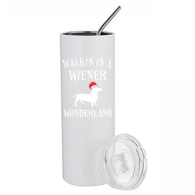 Dachshund Christmas Funny Doxie Wiener Wonderland Holiday Cool Gift Stainless Steel Tumbler