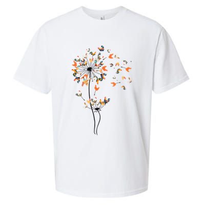 Dandelion Chicken Flower Shirts Floral Chicken Tree Lover Sueded Cloud Jersey T-Shirt