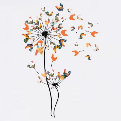 Dandelion Chicken Flower Shirts Floral Chicken Tree Lover T-Shirt