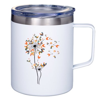 Dandelion Chicken Flower Shirts Floral Chicken Tree Lover 12oz Stainless Steel Coffee Mug