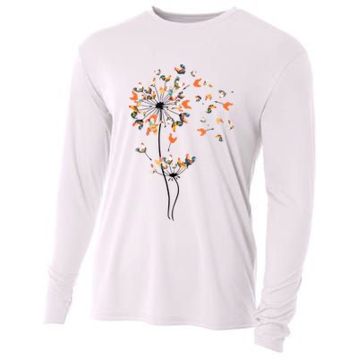 Dandelion Chicken Flower Shirts Floral Chicken Tree Lover Cooling Performance Long Sleeve Crew