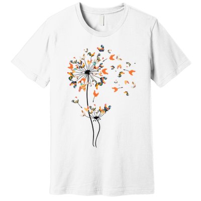 Dandelion Chicken Flower Shirts Floral Chicken Tree Lover Premium T-Shirt
