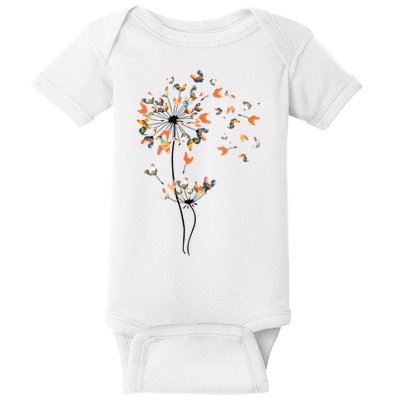 Dandelion Chicken Flower Shirts Floral Chicken Tree Lover Baby Bodysuit
