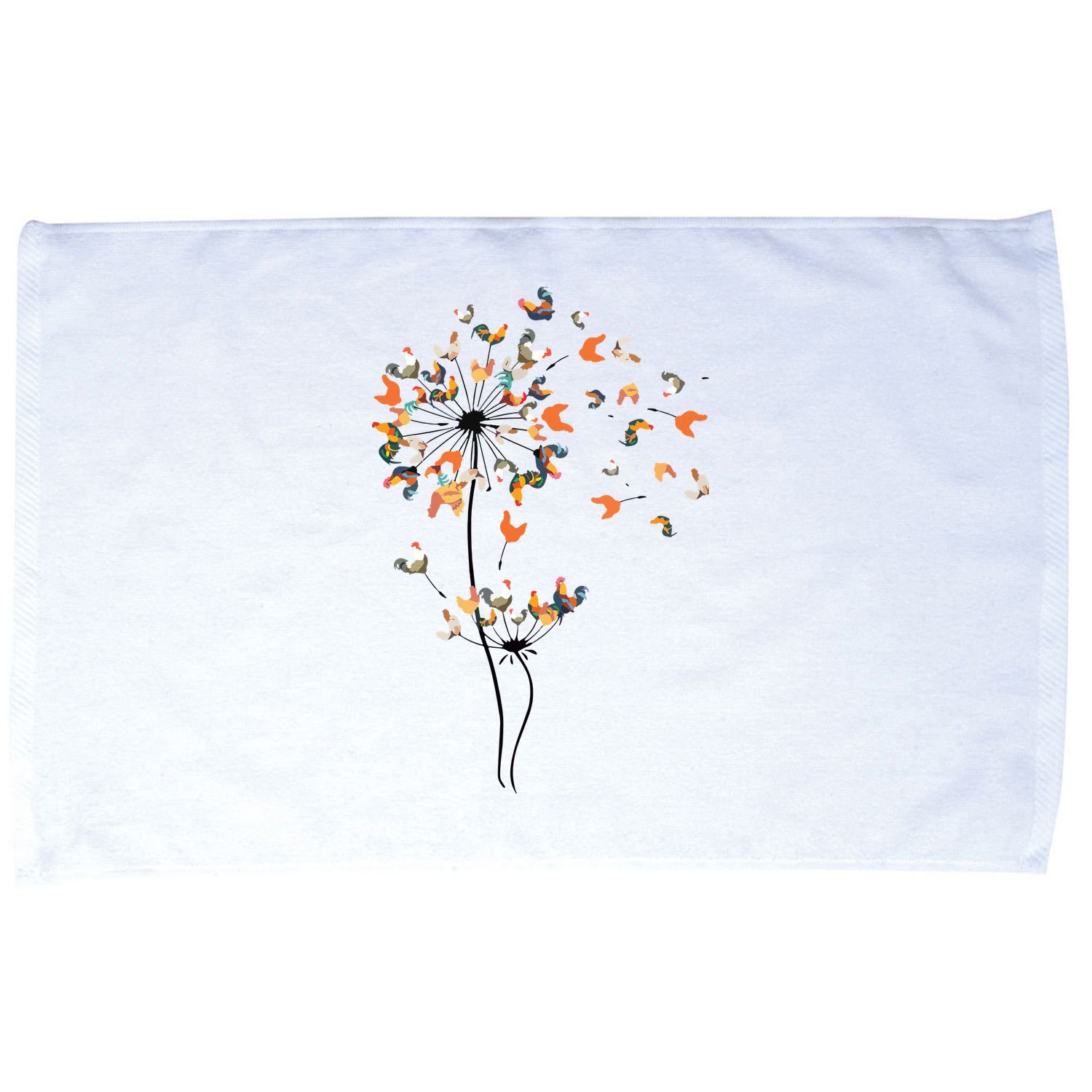 Dandelion Chicken Flower Shirts Floral Chicken Tree Lover Microfiber Hand Towel