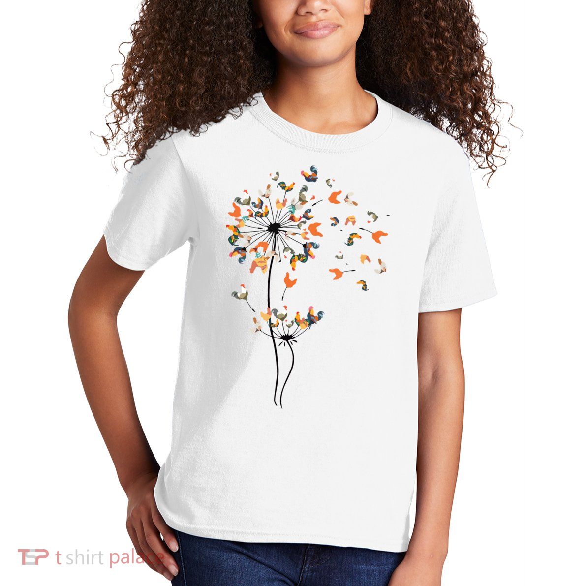 Dandelion Chicken Flower Shirts Floral Chicken Tree Lover Kids T-Shirt