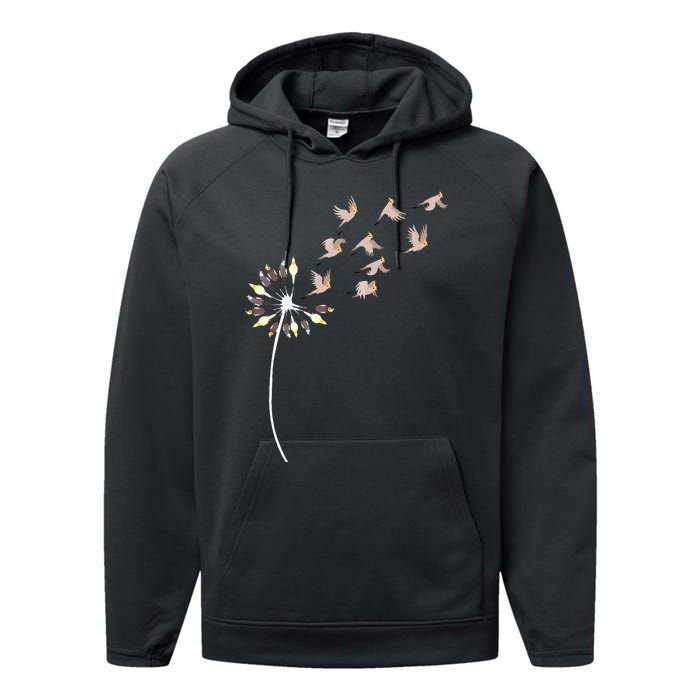 Dandelion Cockatiels For Cockatiel Lover Cockatiel Performance Fleece Hoodie