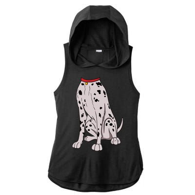 Dalmatian Costume For Halloween Dog Animal Cosplay Ladies PosiCharge Tri-Blend Wicking Draft Hoodie Tank