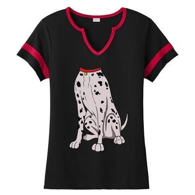 Dalmatian Costume For Halloween Dog Animal Cosplay Ladies Halftime Notch Neck Tee