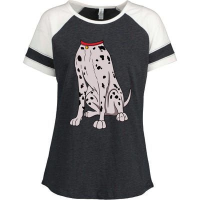 Dalmatian Costume For Halloween Dog Animal Cosplay Enza Ladies Jersey Colorblock Tee