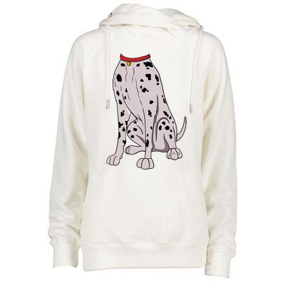 Dalmatian Costume For Halloween Dog Animal Cosplay Womens Funnel Neck Pullover Hood