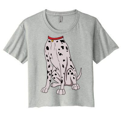 Dalmatian Costume For Halloween Dog Animal Cosplay Women's Crop Top Tee