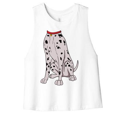 Dalmatian Costume For Halloween Dog Animal Cosplay Women's Racerback Cropped Tank