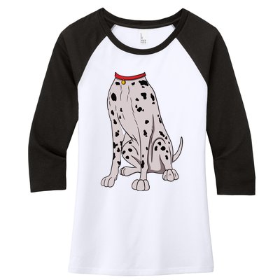 Dalmatian Costume For Halloween Dog Animal Cosplay Women's Tri-Blend 3/4-Sleeve Raglan Shirt