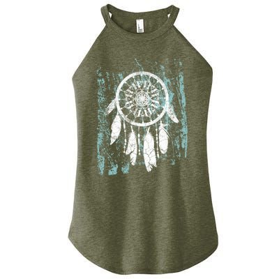 Dream Catcher Feathers Tribal Native American Boho Tapestry Gift Women’s Perfect Tri Rocker Tank