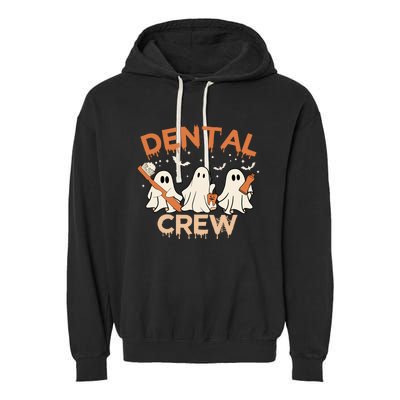 Dental Crew Funny Boo Teeth Dentist Hygiene Retro Halloween Great Gift Garment-Dyed Fleece Hoodie