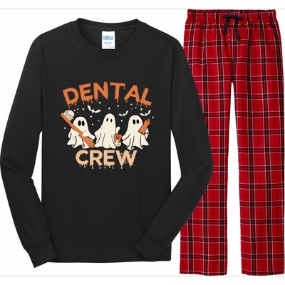 Dental Crew Funny Boo Teeth Dentist Hygiene Retro Halloween Great Gift Long Sleeve Pajama Set