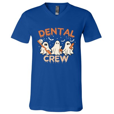 Dental Crew Funny Boo Teeth Dentist Hygiene Retro Halloween Great Gift V-Neck T-Shirt