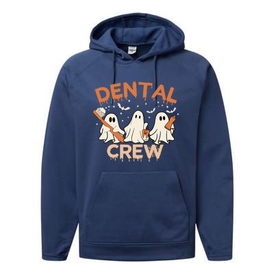 Dental Crew Funny Boo Teeth Dentist Hygiene Retro Halloween Great Gift Performance Fleece Hoodie