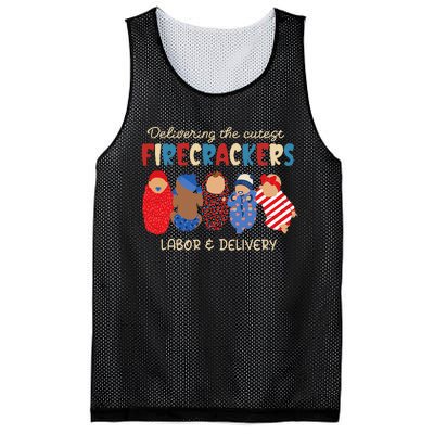 Delivering Cutest Firecrackers Labor & Delivery 4th Of July Mesh Reversible Basketball Jersey Tank