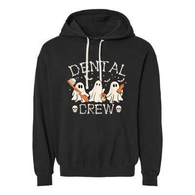 Dental Crew Funny Boo Teeth Dentist Hygiene Retro Halloween Great Gift Garment-Dyed Fleece Hoodie