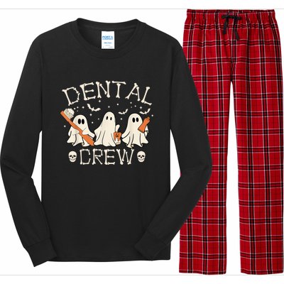 Dental Crew Funny Boo Teeth Dentist Hygiene Retro Halloween Great Gift Long Sleeve Pajama Set