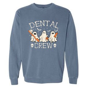 Dental Crew Funny Boo Teeth Dentist Hygiene Retro Halloween Great Gift Garment-Dyed Sweatshirt