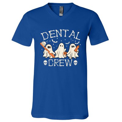 Dental Crew Funny Boo Teeth Dentist Hygiene Retro Halloween Great Gift V-Neck T-Shirt