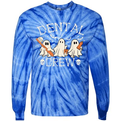 Dental Crew Funny Boo Teeth Dentist Hygiene Retro Halloween Great Gift Tie-Dye Long Sleeve Shirt