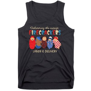 Delivering Cutest Firecrackers Labor & Delivery 4th Of July Tank Top