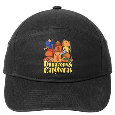 Dungeons & Capybaras Funny Capybara Lover 7-Panel Snapback Hat