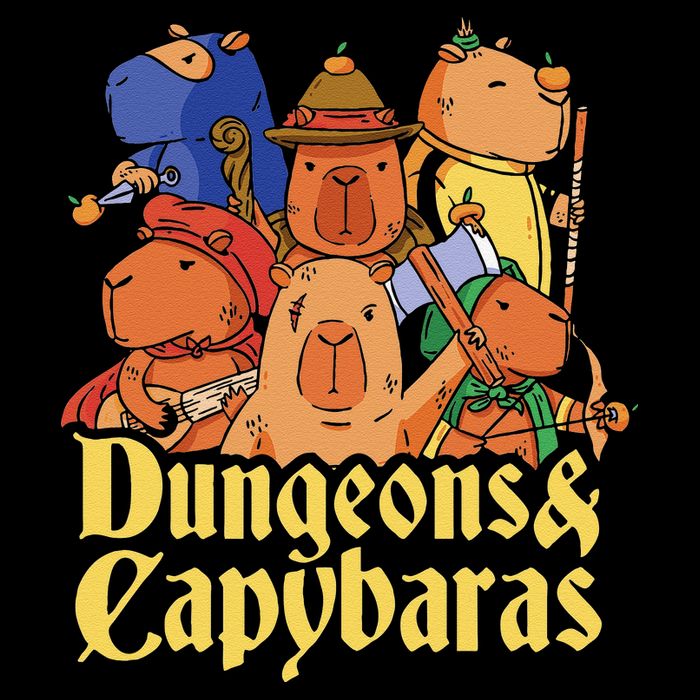 Dungeons & Capybaras Funny Capybara Lover 7-Panel Snapback Hat
