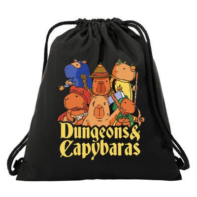 Dungeons & Capybaras Funny Capybara Lover Drawstring Bag
