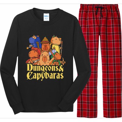 Dungeons & Capybaras Funny Capybara Lover Long Sleeve Pajama Set