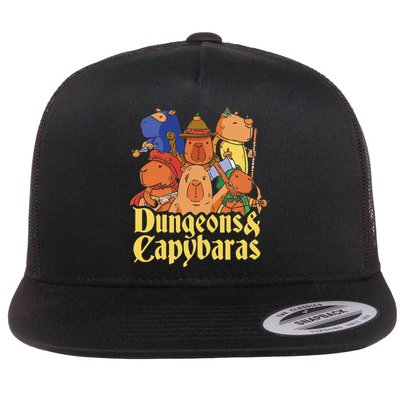 Dungeons & Capybaras Funny Capybara Lover Flatbill Hat