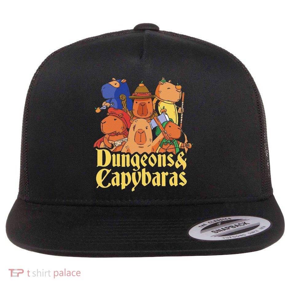Dungeons & Capybaras Funny Capybara Lover Flatbill Hat